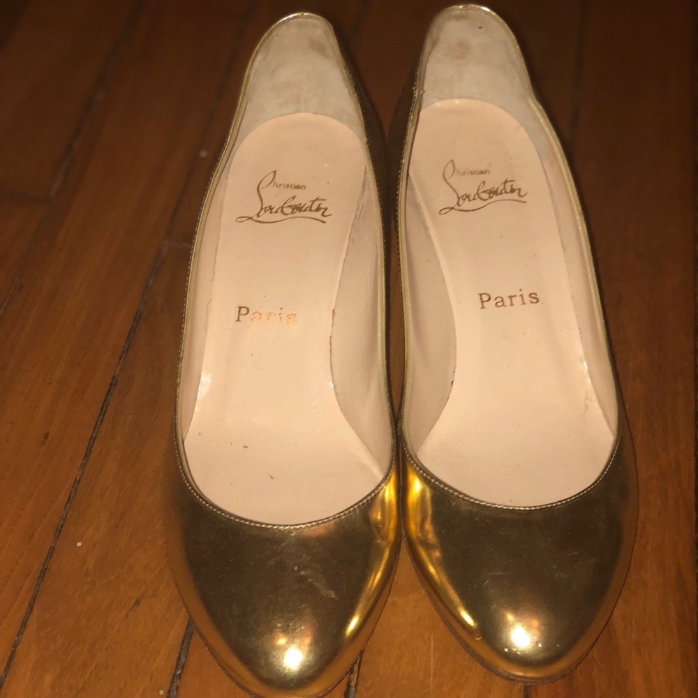 Lovingly worn Louboutin Gold Wedges